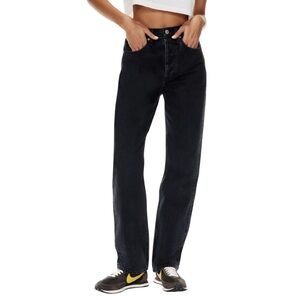 Denim Forum Joni Women's Black Straight-Leg Jeans